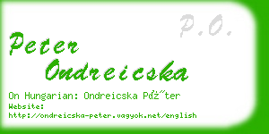 peter ondreicska business card